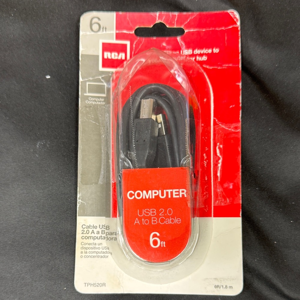 RCA 6ft USB 2.0 A to B Cable